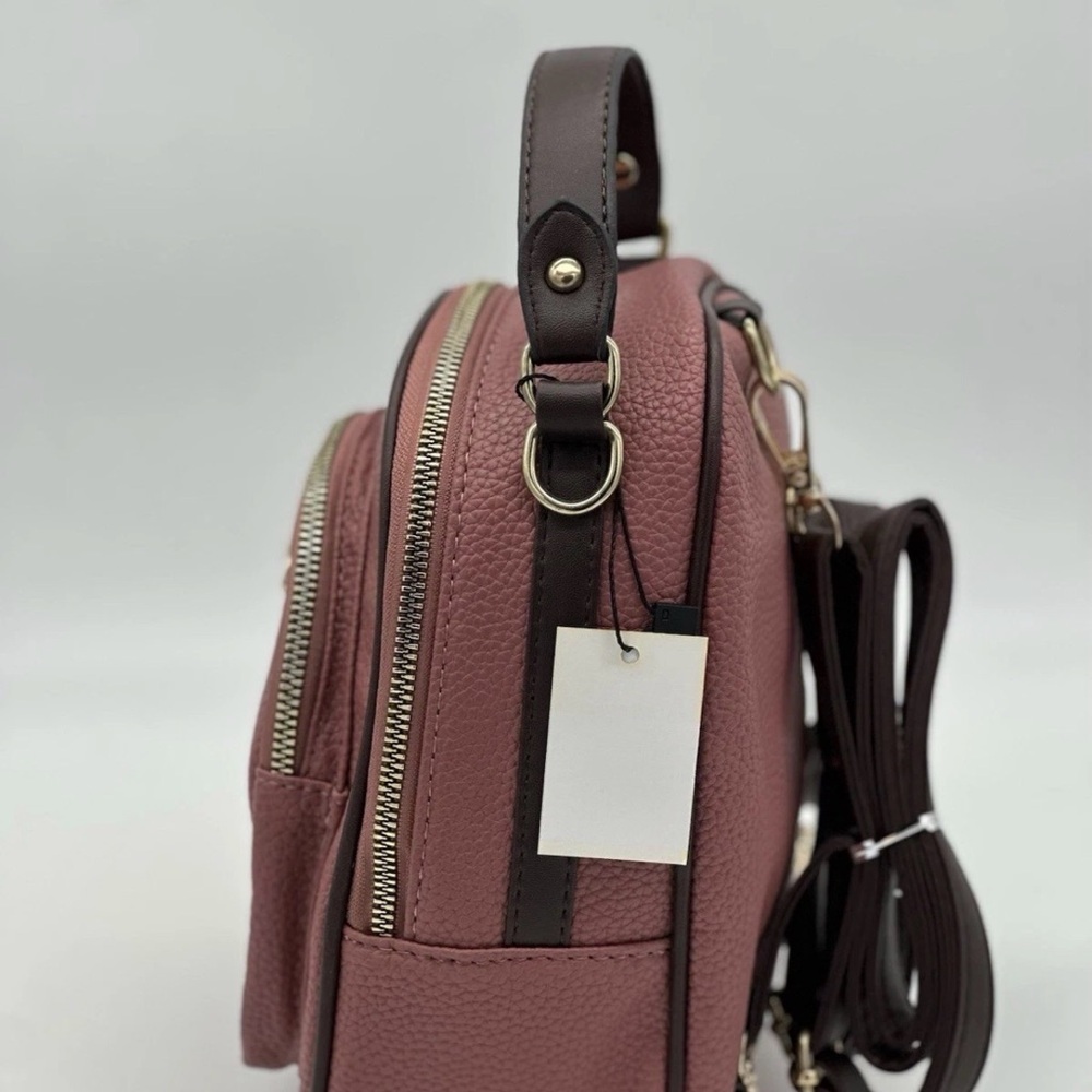 Burgundy Leather Backpack with Bee Accent NWT​ - Picture 3 of 11